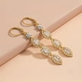 thumbnail image 4 of Charmsy Cubic Zirconia Earrings for Women | Gold Plated Marquise CZ Leverback Earrings, 4 of 7