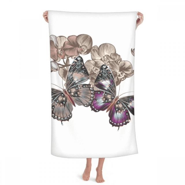 Serviette à Main Mode Fleurs et Art Déco Serviette de Bain Gant de Toilette en Coton Doux
