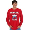 thumbnail image 4 of USA American Patriotic Papa Smurf Men's Long Sleeve Tee T Shirt Brisco Brands X, 4 of 6