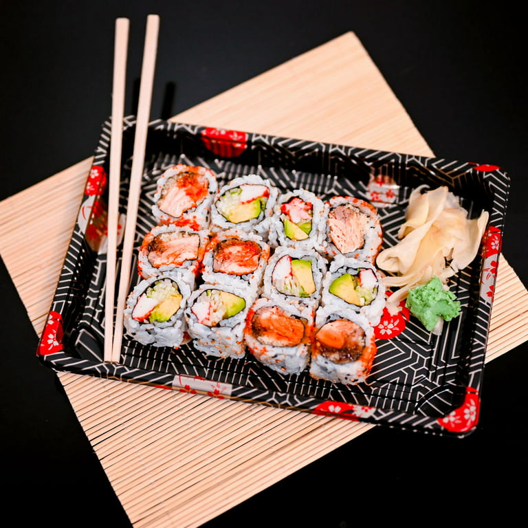 1 Pack] Natural Bamboo Sushi Rolling Mat - Sushi Rolling Pad, Sushi Roller  - Sushi Rolling Maker, Perfect Square Size 9.5 x 9.5 Inches 