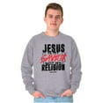 thumbnail image 5 of Jesus is my Savior Not Religion Crown Sweatshirt for Men or Women Brisco Brands S, 5 of 6