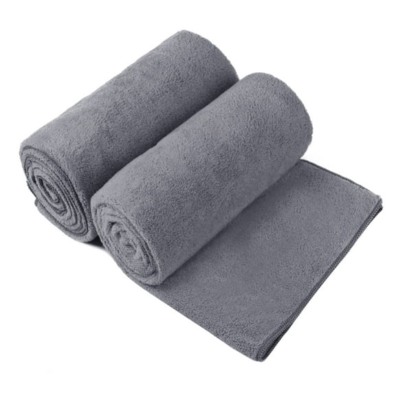 JML 2 Pack Bath Towel Set,350GSM Microfiber Absorbent & Quick Drying Towels 30" x 60", Gray
