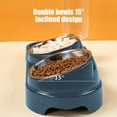thumbnail image 6 of 3 in 1 Cat Bowl, Cat Food and Water Bowl Set with Water Dispenser and Stainless Steel Bowls, 15° Tilted Pet Raised Three Bowls for Indoor Cats, Small or Medium Sized Dogs, Cat Bowls Elevated, 6 of 6