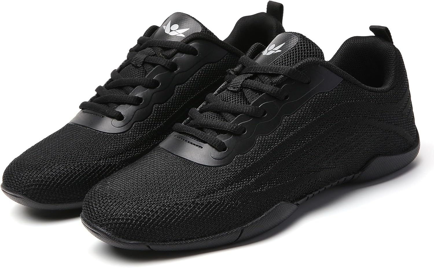 Cheer Shoes Women White Black Cheerleading Dance Sneakers for Cheer Practice and Competition, Athletic Flat Walking Tennis Shoes for Adults