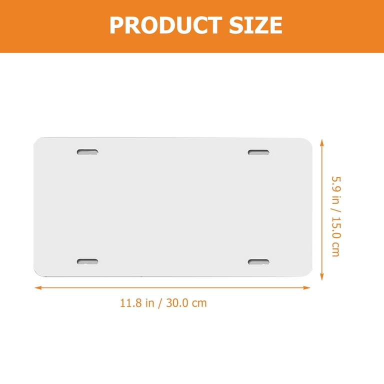 6x12 Aluminum License Plate Sublimation Blank - No Holes