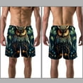 thumbnail image 3 of luoweisi Men's Beach Shorts Quick Dry Swim Trunks with Mesh Lining Cartoon Owl L, 3 of 5