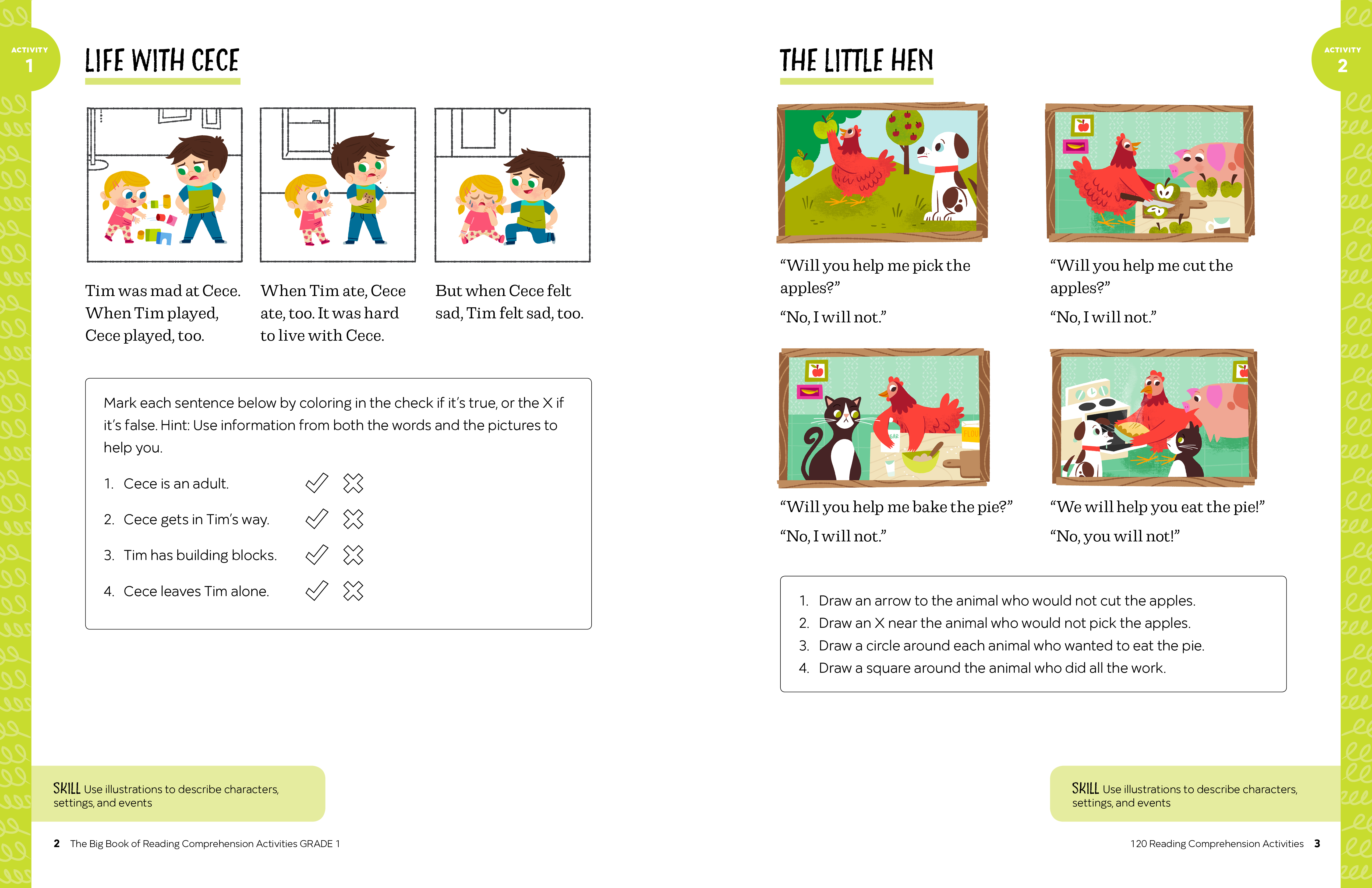 The Big Book of Reading Comprehension Activities, Grade 1 (Spiral Bound)