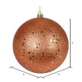 thumbnail image 2 of Vickerman 4" Coral Glitter Sequin Ball Ornament, 6 per Bag, 2 of 3