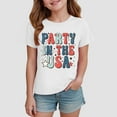 thumbnail image 2 of TOWED22 Girls Graphic 4th of July Shirts American Flag Tshirt Patriotic Top Independence Day Tee Tops（White,11-12 Y）, 2 of 4