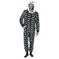 thumbnail image 2 of Holiday Matching Couples Costume Pajama Onesie With Socks and Mask, Ghost, Devil, and Skeleton, Black Ghost (Men), Size: XL, 2 of 9