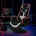 thumbnail image 2 of Queen Throne Racing Gaming Chair with Footrest and Adjustable Backrest Ergonomic Recliner High Back Swivel Chair with RGB LED Lights, Massage Lumbar Support, Headrest and Cupholders, Black White, 2 of 7