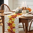 thumbnail image 3 of Fall Maple Cotton Linen Table Runner, Washable Table Runners for Kitchen, Dining Room, Holiday, Home Party Table Decor, 13x36 Inches, 3 of 9