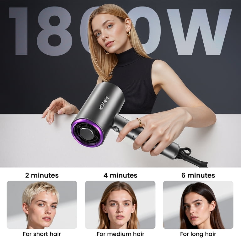 NEXPURE Hair Dryer, 1800W Ionic Blow Dryer, Lightweight, Fast
