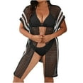 thumbnail image 2 of TMOYZQ Womens Swimsuit Coverups Summer Cardigan Short Sleeve Crochet Casual Tops Kimono Open Front Cover Up Hollow Out Jacket, 2 of 5