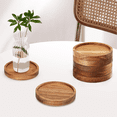 thumbnail image 5 of KALAKALA Wooden Coasters Set of 8, Acacia Wood Drink Coasters with Non-Slip Pads – Round Tabletop Protectors for Coffee Table, Desk, Home Decor, Gift Idea, 5 of 6