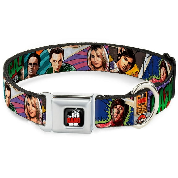 The Big Bang Theory Pet Collar, Dog Collar Metal Seatbelt Buckle, The Big Bang Theory Comic Strip, 13 to 17 Inches 1.5 Inch Wide