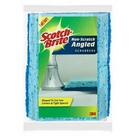 Scotch-Brite Non-Scratch Angled Scrubber, 2 Pack