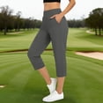 thumbnail image 2 of Stamzod Women's Golf Capri Pants Casual Yoga Dress Work Pants with Pockets Workout Athletic Travel Capris Dark Gray-1 XXL, 2 of 8