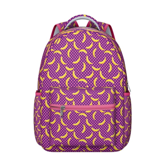 Adorable Banana Design Backpack - Lightweight & Roomy for College & Travel, Bookbag with Padded Straps, Cute Gift for Everyday Use