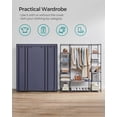 thumbnail image 2 of 59" Closet Wardrobe Portable Closet Storage Organizer Clothing Rack Shelf with Non-Woven Fabric Cover for Bedroom Dark Blue, 2 of 7