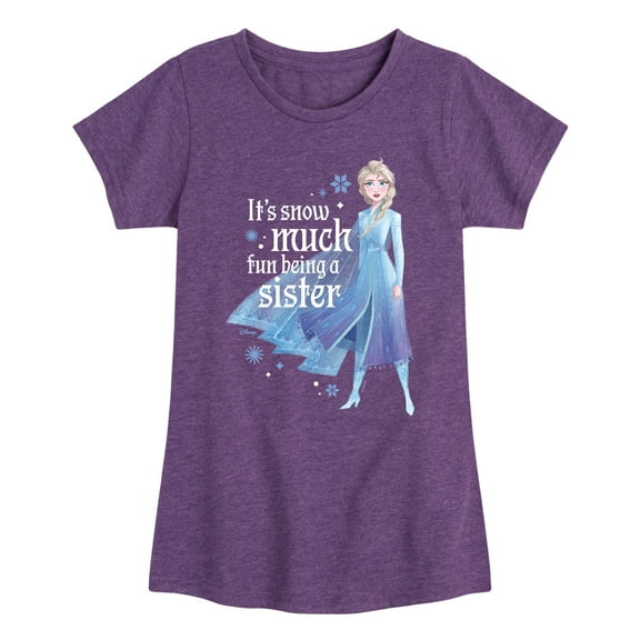 Disney Frozen 2 - Snow Much Fun Being A Sister Elsa - Toddler & Youth Girls Short Sleeve Graphic T-Shirt