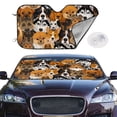 thumbnail image 2 of Haiem Dogs Different Breeds Car Windshield Sun Shade - Blocks UV Rays Sun Visor Protector, Sunshade to Keep Your Vehicle Cool, Universal Fit SUV Van Sedan-Small, 2 of 7