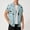 #150-Sky Blue, variant on Men's Abstract Print Short Sleeve Casual Button-Down Shirt Sky Blue XL Gifts for Father