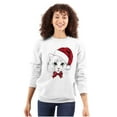 thumbnail image 3 of Cute Santa Kitty Merry Christmas Unisex Plus Fleece Graphic Sweatshirt Brisco Brands 2X, 3 of 5