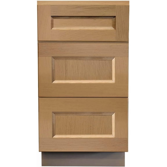 Ready to Assemble Shaker Vanity Cabinets 3 Drawer Base (Husk, 12 Inch x 21 Inch x 34 1/2 Inch)
