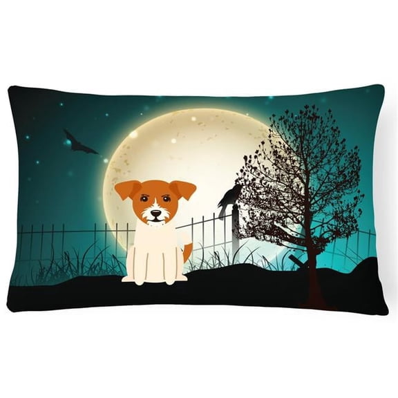 Halloween Scary Jack Russell Terrier Canvas Fabric Decorative Pillow