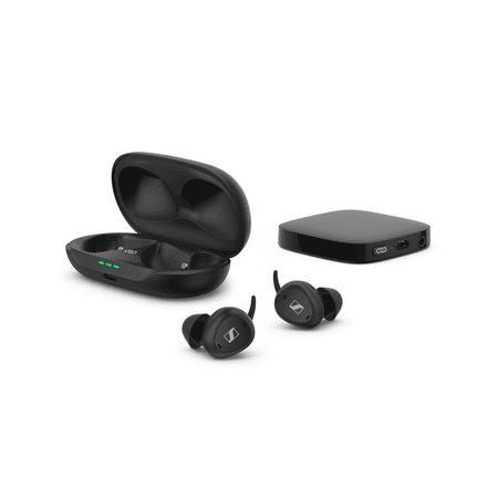 Sennheiser TV Clear Set – True Wireless Earbuds & TV Connector – Bluetooth in-Ear Headphones for TV with Ambient Awareness, Passive Noise Cancellation, Qi Wireless Charging and 37-Hour Battery Life