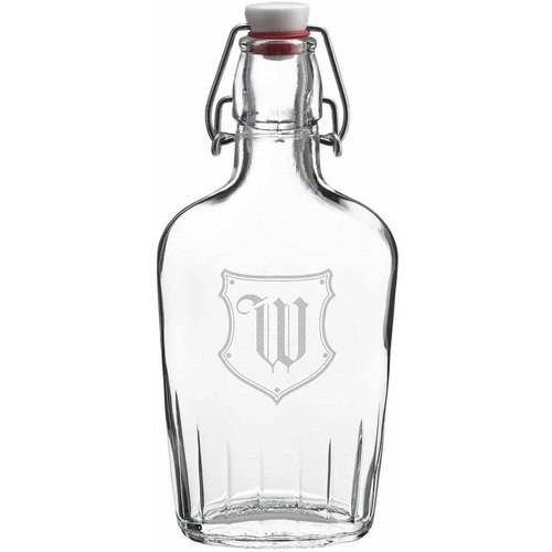 Clear Glass Flask Monogram, A