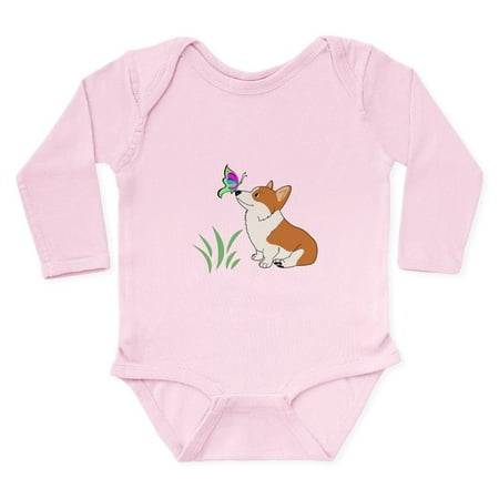 

CafePress - Corgi With Butterfly Body Suit - Long Sleeve Infant Bodysuit