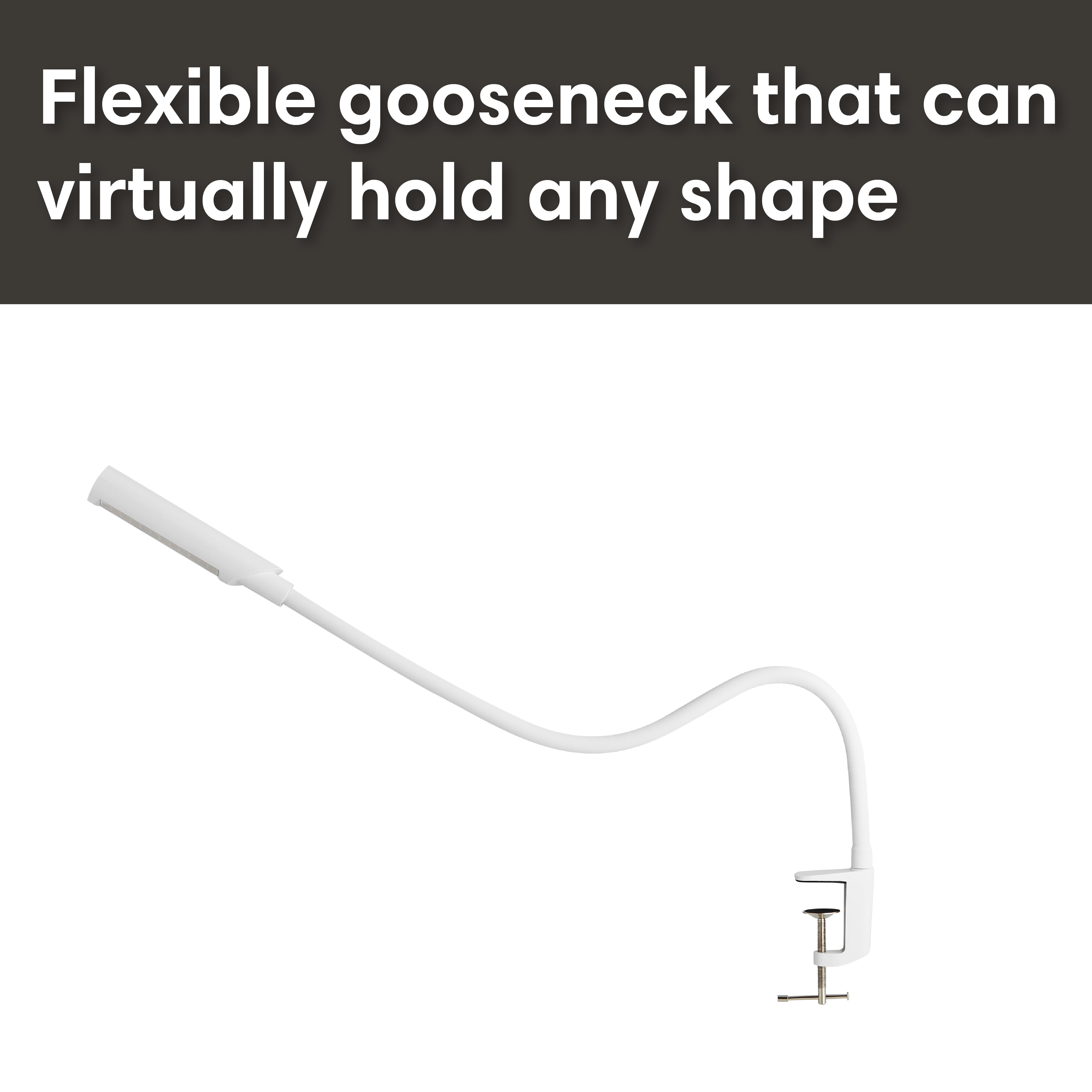 Reliable UberLight Flex Desk Lamp  3100TL, White, LED Task Light with Clamp