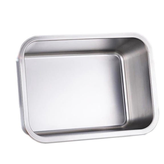 KUNWU Stainless Steel Rectangle Sheet Pan 14"x10"x6" Bakeware, Cake Pan Tray for Cake, Cookie (S14"x10"x6")