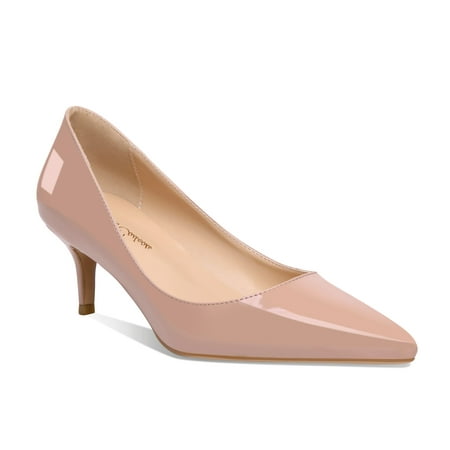 

Valerie - Women s Elegant Stylish and Comfortable Pointed Toe Kitten Heel Pumps with 2.5 Stiletto Heels in vegan leather. Handmade to perfection. Size 5
