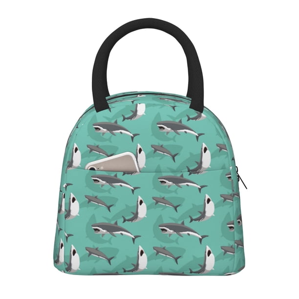 Fotbe Great White Shark Bolsa de Almuerzo con Estampado, Lonchera Aislada, Contenedor de Comida Reutilizable Tipo Cooler a Prueba de Fugas
