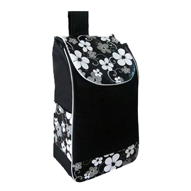 Bolsa de compras de tela Oxford, bolsa de repuesto para compras, carrito de mano plegable para compras, reutilizable negro Zulema Bolsas de compras reutilizables