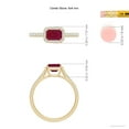 thumbnail image 5 of ANGARA Natural East West Emerald-Cut Ruby Halo Ring in 14K Yellow Gold for Women (Size-6x4mm) | July Birthstone, Birthday, Anniversary, Jewelry Gift for Women | Natural Ruby Ring, 5 of 9