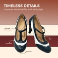 thumbnail image 3 of Chase & Chloe Women's Mary Jane Oxford Pumps - Cute Low Kitten Heels - Retro Round Toe Shoe with Ankle Strap, 3 of 5