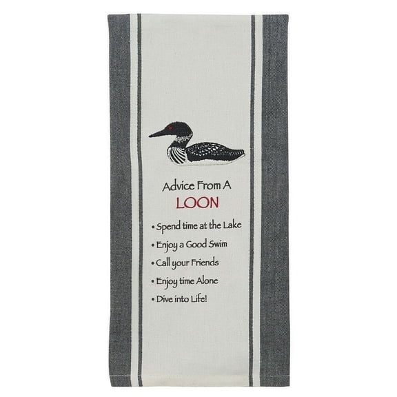 Advice From A Loon Printed Embroidered Dishtowels - Set of 2 - Park Designs