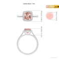 thumbnail image 4 of ANGARA Natural Classic Cushion 1.2 ct Morganite Halo Engagement Ring in 14K White Gold for Women | Birthday, Anniversary, Jewelry Gift for Women | Natural Morganite Ring, 4 of 11
