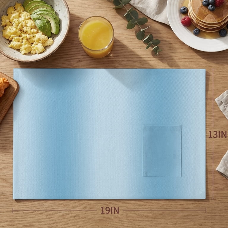 Placemats with Pockets Set of 4 Blue Place Mats Gradient Color ...