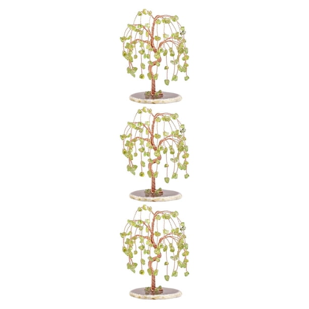 Kearding Árbol del dinero, decoración Feng Shui para la riqueza y la abundancia, cristales curativos, piedras, árbol, hermoso olivino Type1 NO1