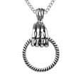 thumbnail image 3 of Collar con colgante de calavera punk de acero inoxidable con forma de mano Plata, 3 of 5