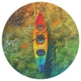 thumbnail image 3 of Colorful Kayaks Glide Across The Lake Round Small Area Rug, Print Non Slip Washable Floor Mat, Soft Throw Rug for Living Room, Powder Room Entryway, Bathroom, Bedside, 3 of 6