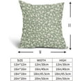 thumbnail image 5 of Sage Green and Cream Floral Pillow Covers 18x18 Inch Set of 2 Vintage Rustic Flower Outdoor Decorative Throw Pillows Green Small Floral Print Farmhouse Pillowcases Cotton Linen Cushion Cover for Couch, 5 of 6