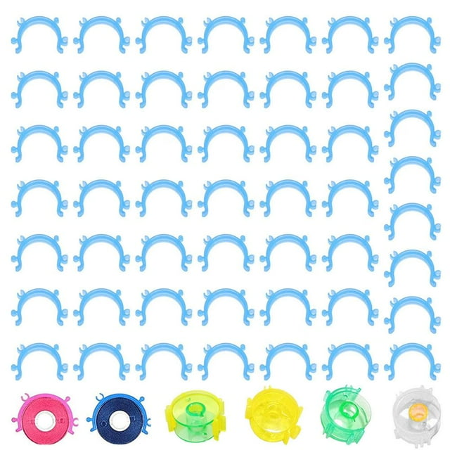 CraftMate 50-Piece Bobbin Clips & Thread Holder Set, Colorful Silicone Spool Organizer Clamps, Prevents Thread-Tails, Sewing Machine Accessory for Quilting & Embroidery, 5 Assorted Colors