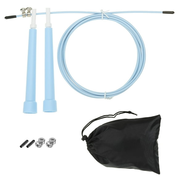 Unique Bargains Speed Jump Rope Adjustable Speed Skipping Rope with Storage Bag and Spare Parts Sky Blue