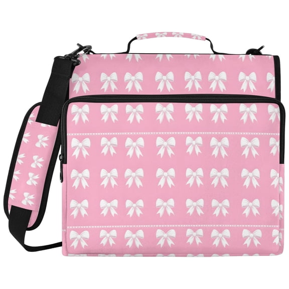ALAZA Zipper Binder Bows-a2 Pattern 2 inch 3 Ring 500 Sheet Capacity Trapper Keeper File Folder Organizer Bag